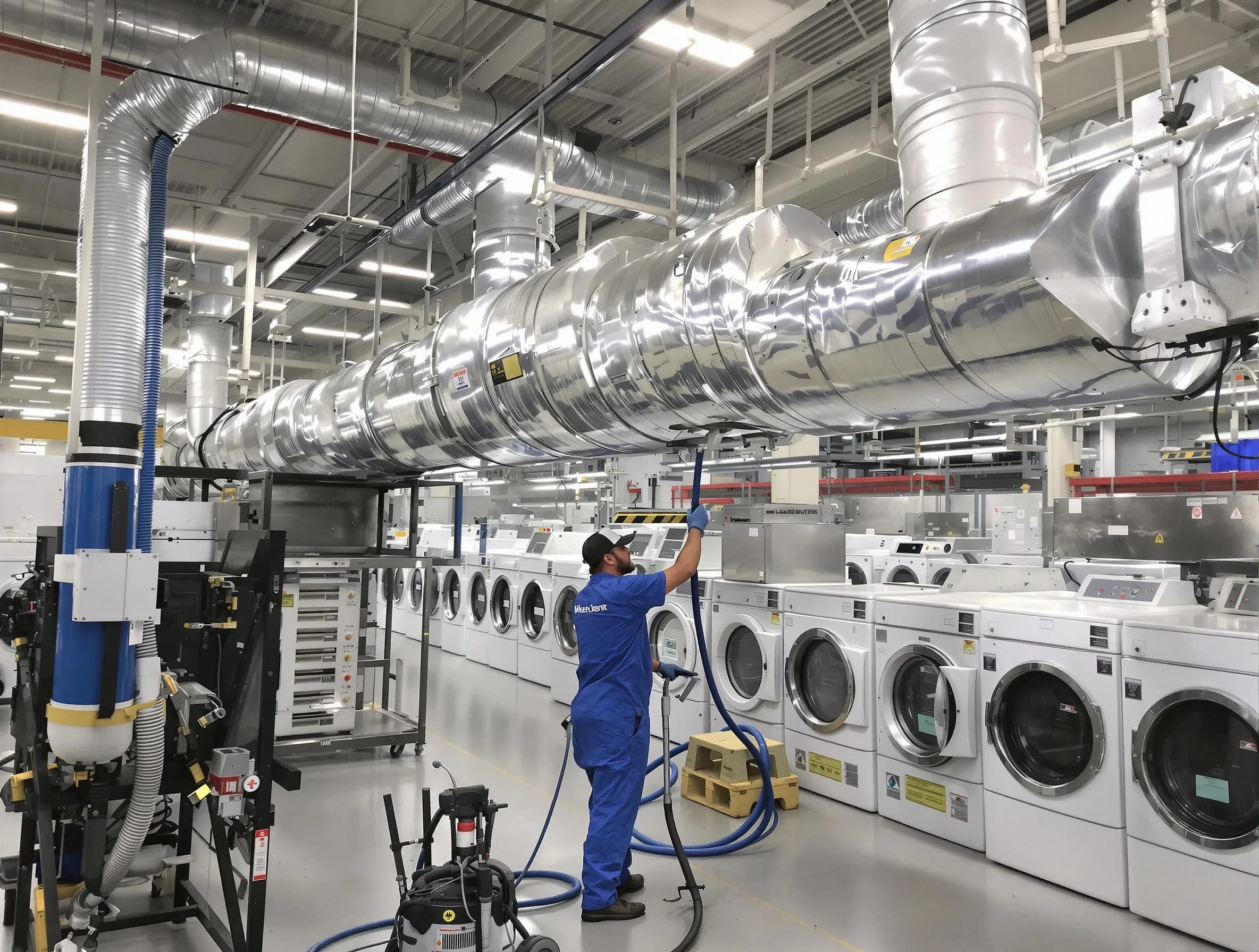 Medford Dryer Vent Cleaning team performing heavy-duty industrial dryer vent cleaning in Medford